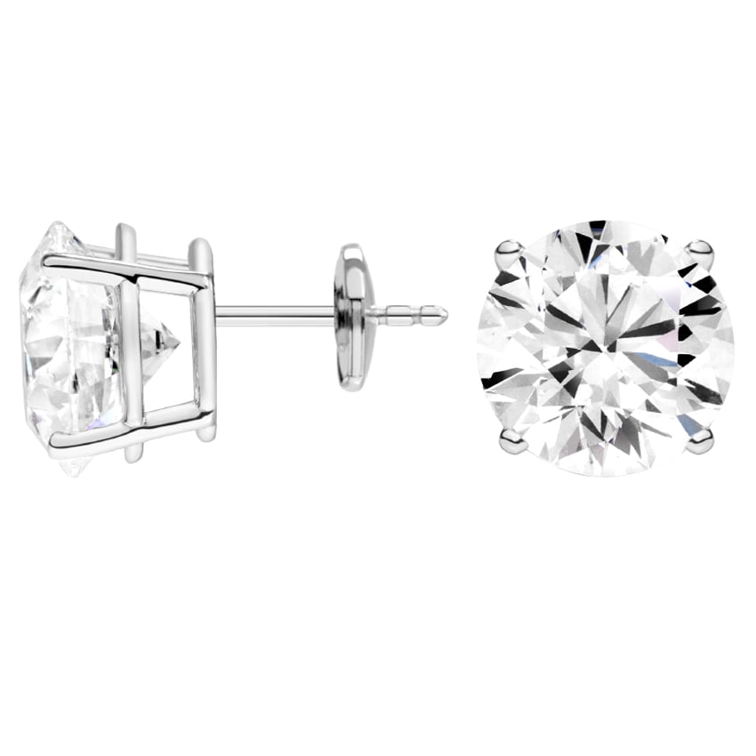 Lab Grown Diamond Stud Earrings Round 0.25 ct. tw. (D-E, VVS) 18k White ...